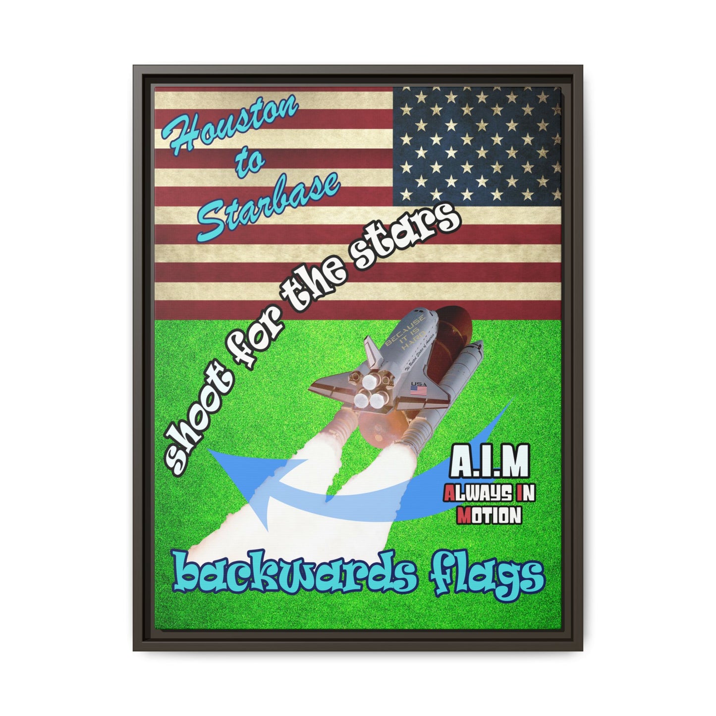shoot for the stars - framed canvas art (green turf)