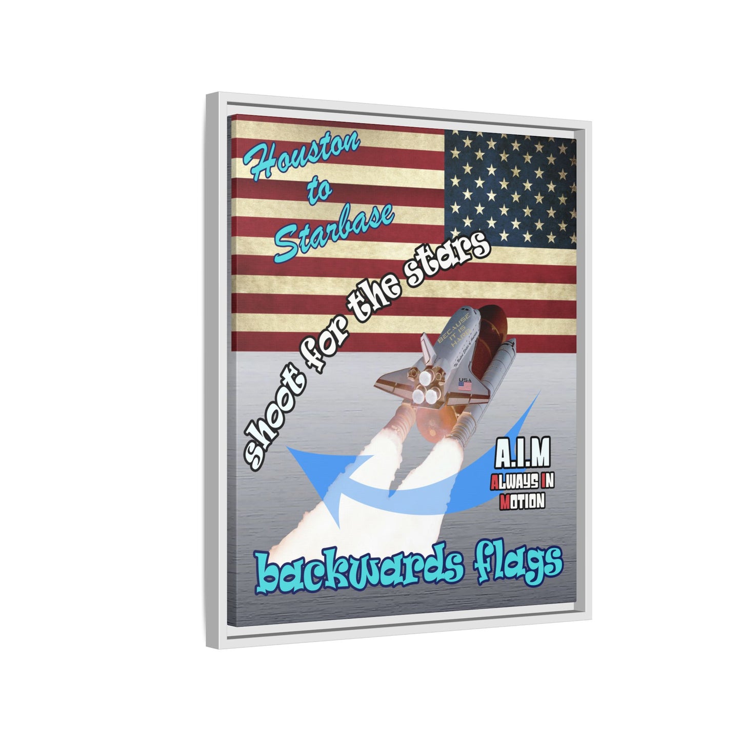shoot for the stars - framed canvas art (brushed nickel)