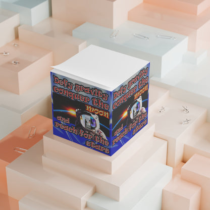 defy conquer reach - note cube (blue-white wave)