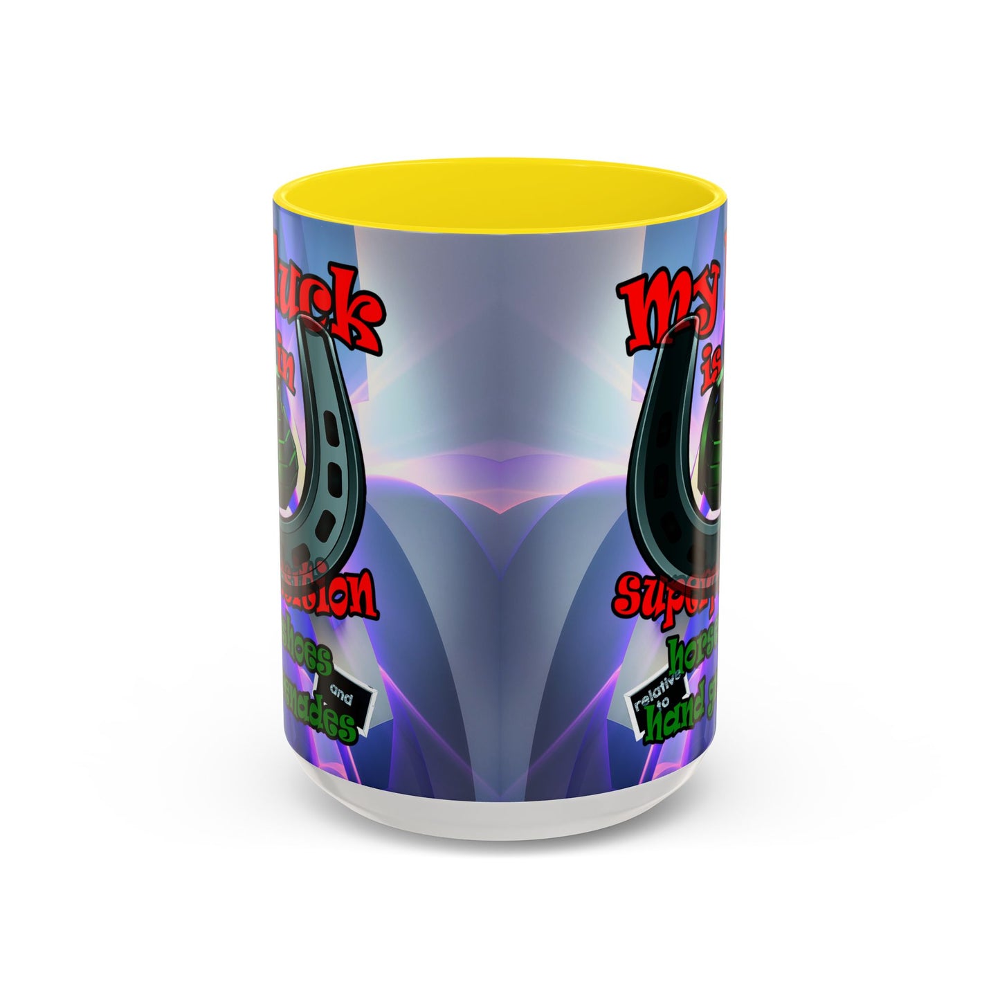 my luck - Accent Mug (grey-pink wave)