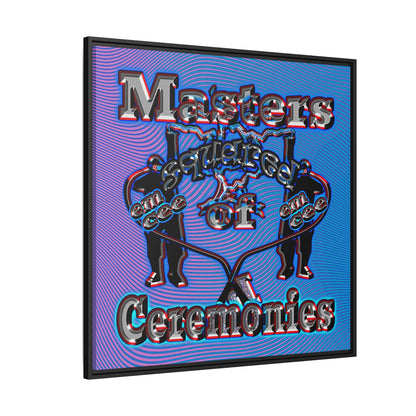 em cee squared - framed canvas art (light blue-purple wave)