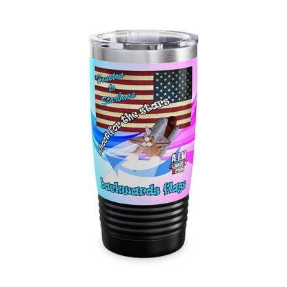 shoot for the stars - Ringneck Tumbler, 20oz (light blue-pink wave)