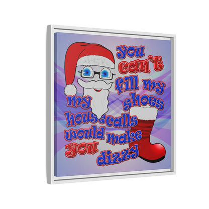 santa's shoes - framed canvas art (light blue-pink wave)