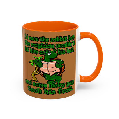 turtle race - Accent Mug (light brown)