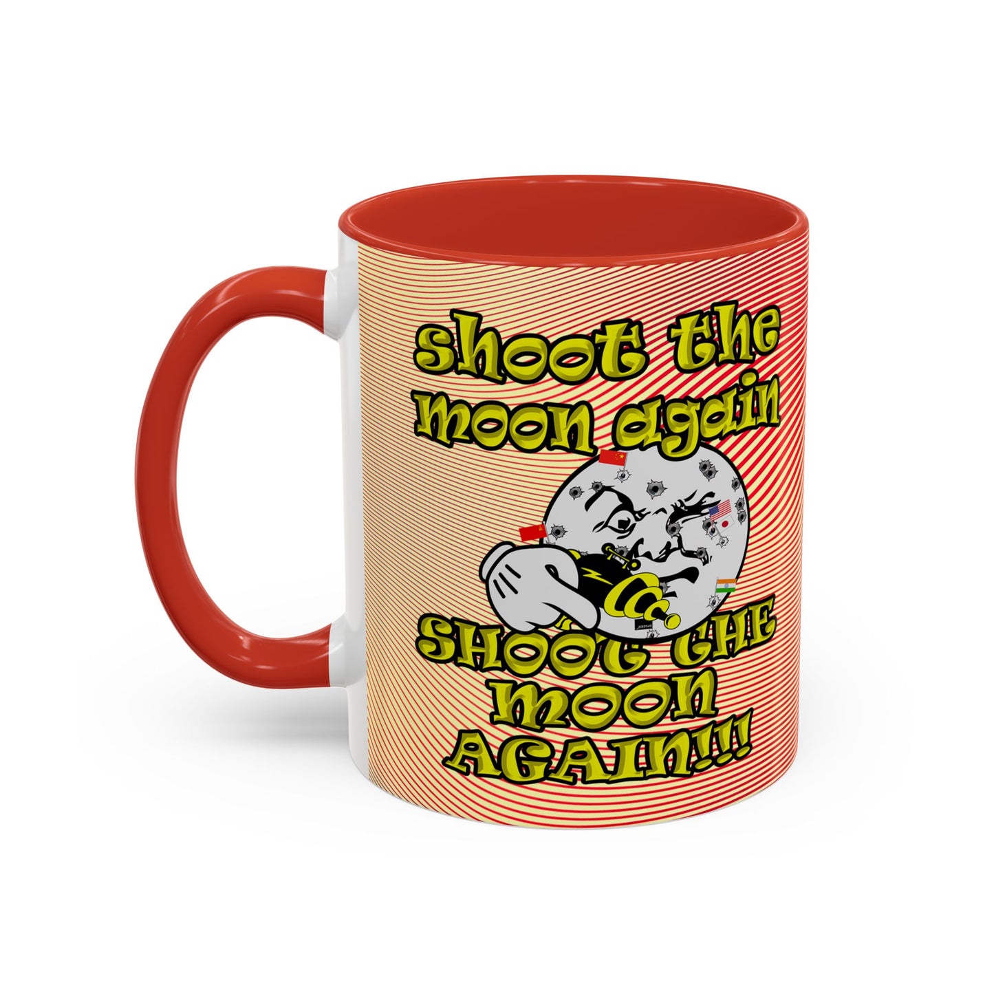 shoot the moon again - Accent Mug (yellow-orange wave)