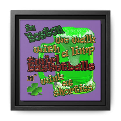 celtics logo - framed canvas art (light purple)