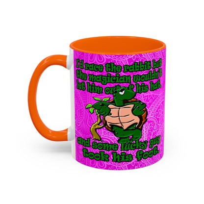 turtle race - Accent Mug (pink swirl)