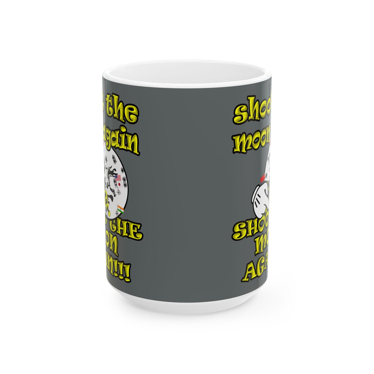 shoot the moon again - White Mug (dark grey)