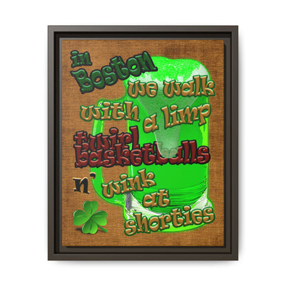 celtics logo - framed canvas art (brown papyrus)