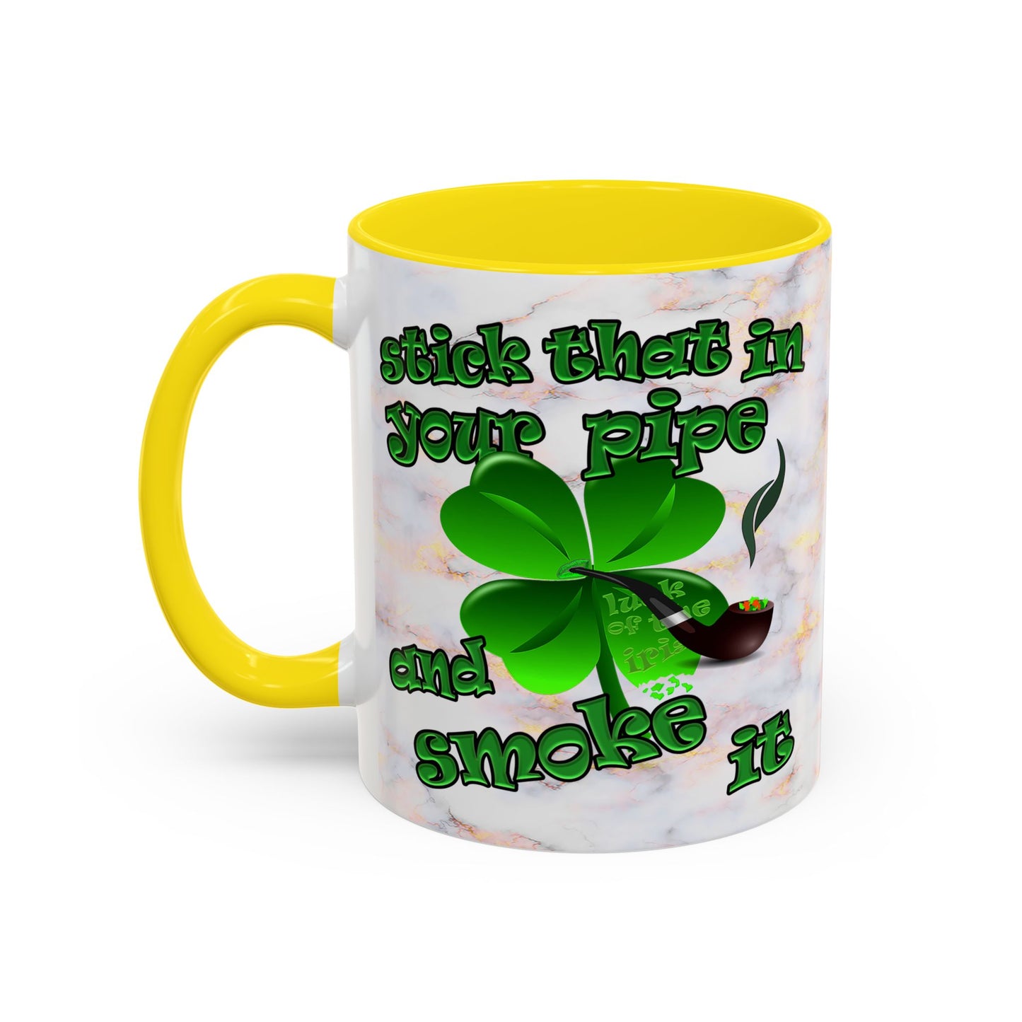 celtics logo - Accent Mug (white marble)