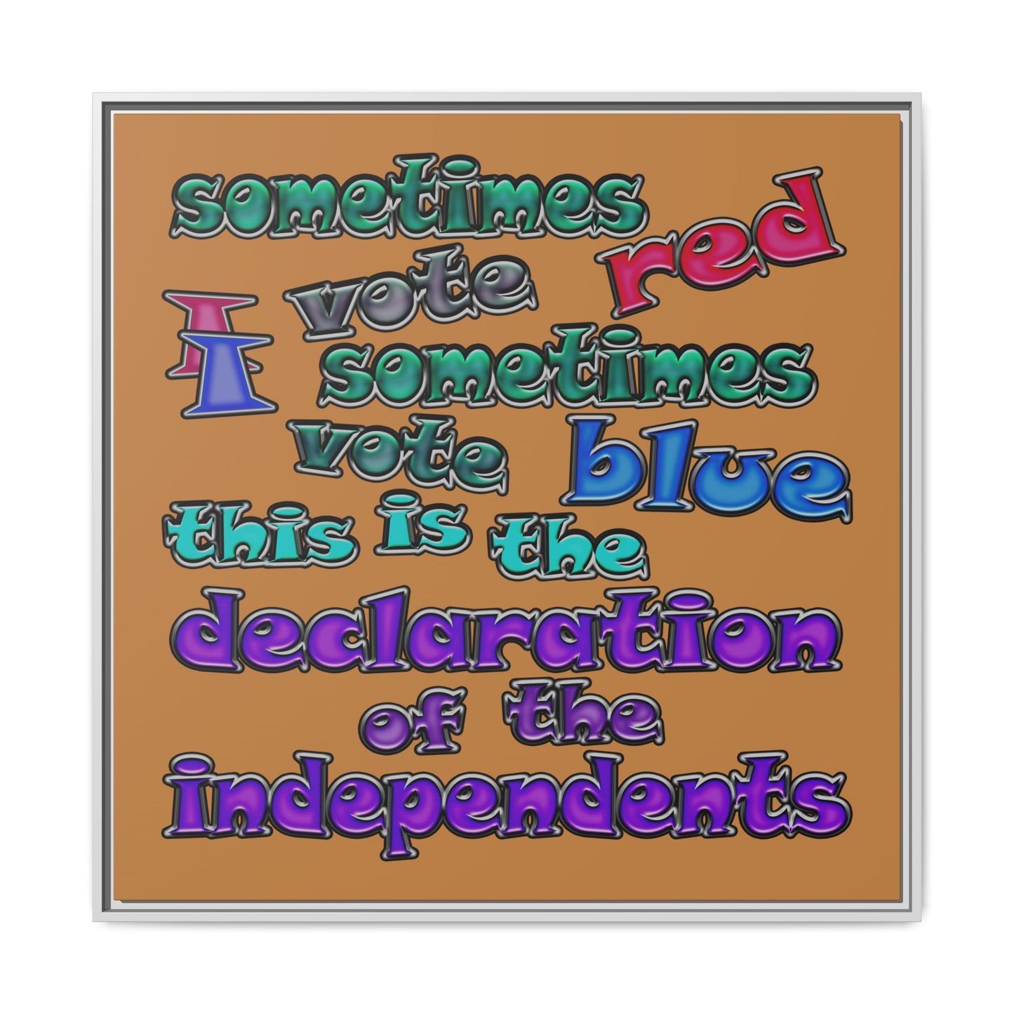declaration of the independents - framed canvas art (light brown)