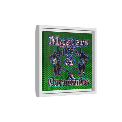 em cee squared - framed canvas art (logo green)