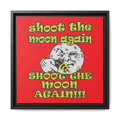 shoot the moon again - framed canvas art (red)