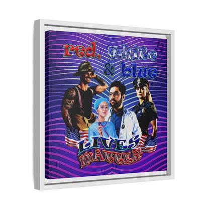 rw&b lives matter - framed canvas art (purple wave)