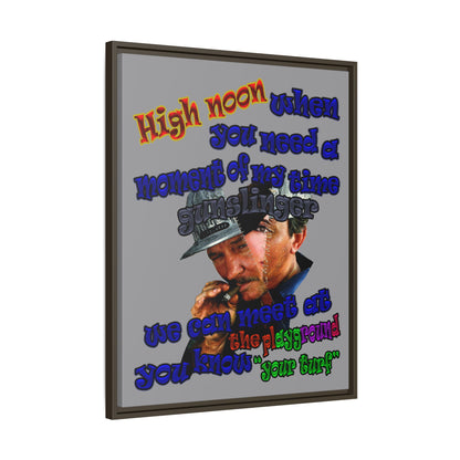 high noon - framed canvas art (grey)