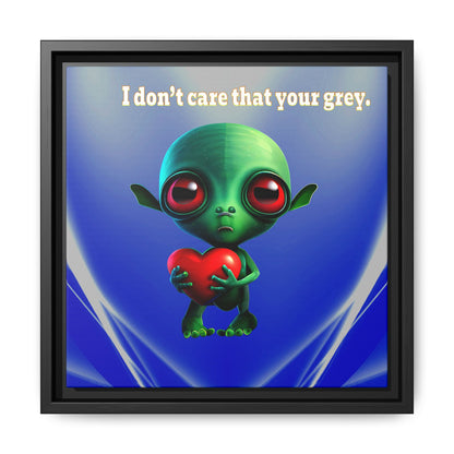 I don't care that your grey - framed canvas art (blue-white wave)