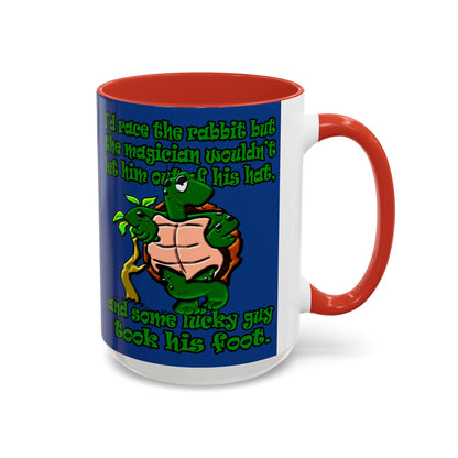 turtle race - Accent Mug (dark blue)