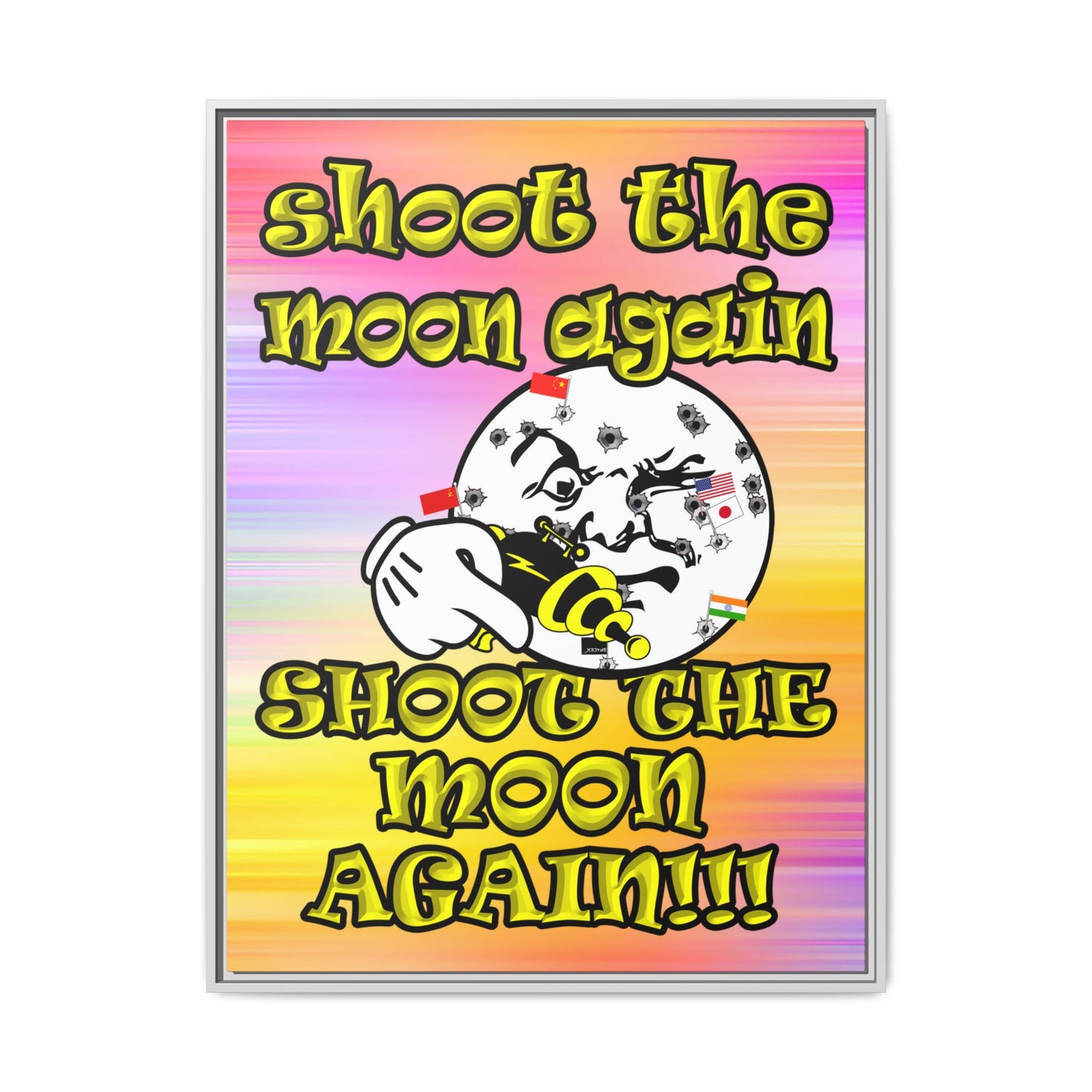 shoot the moon again - framed canvas art (color blur)