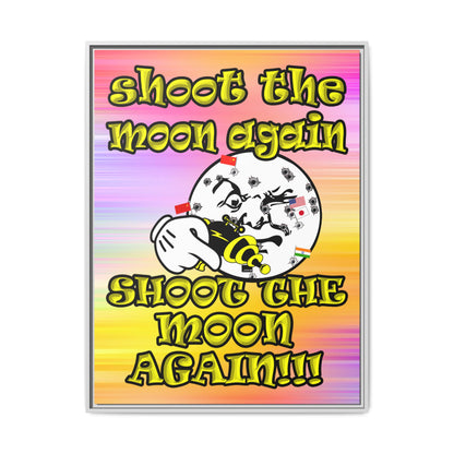 shoot the moon again - framed canvas art (color blur)
