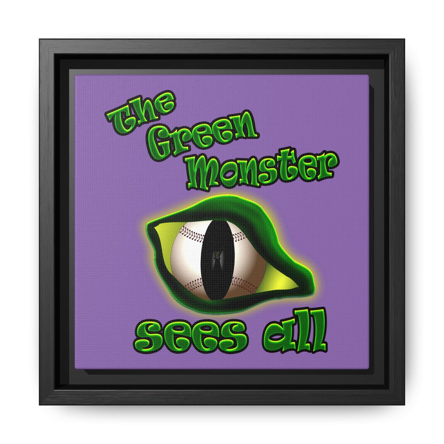 green monster - framed canvas art (light purple)