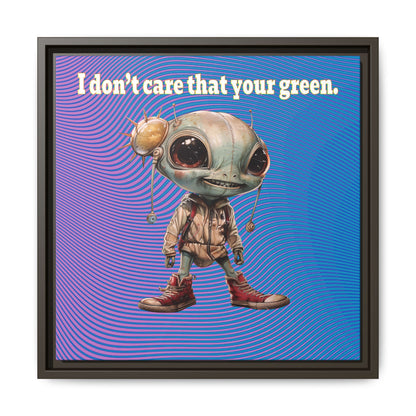 I don't care that your green - framed canvas art (light blue-purple wave)