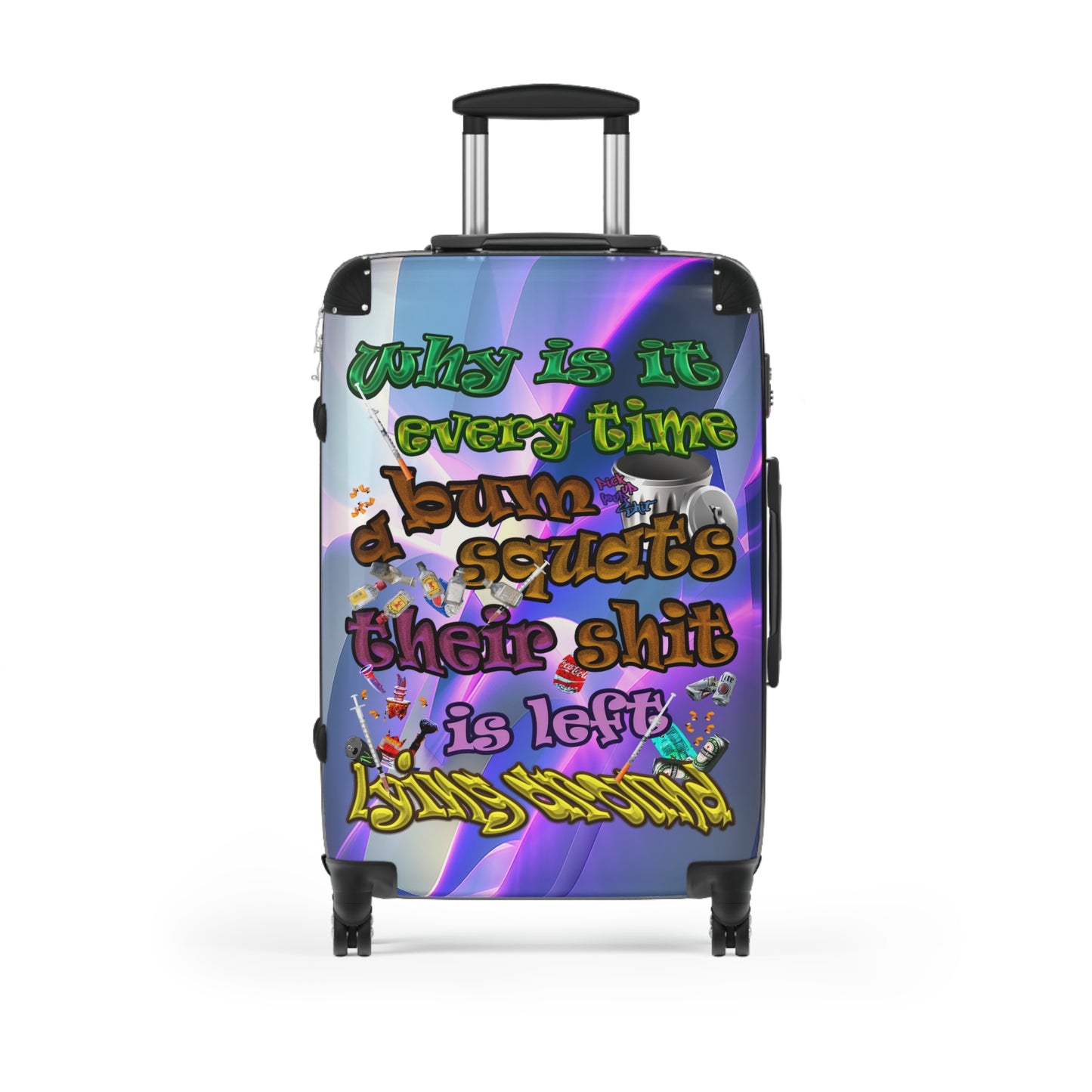 the bum's shit - Suitcase (grey-pink wave)