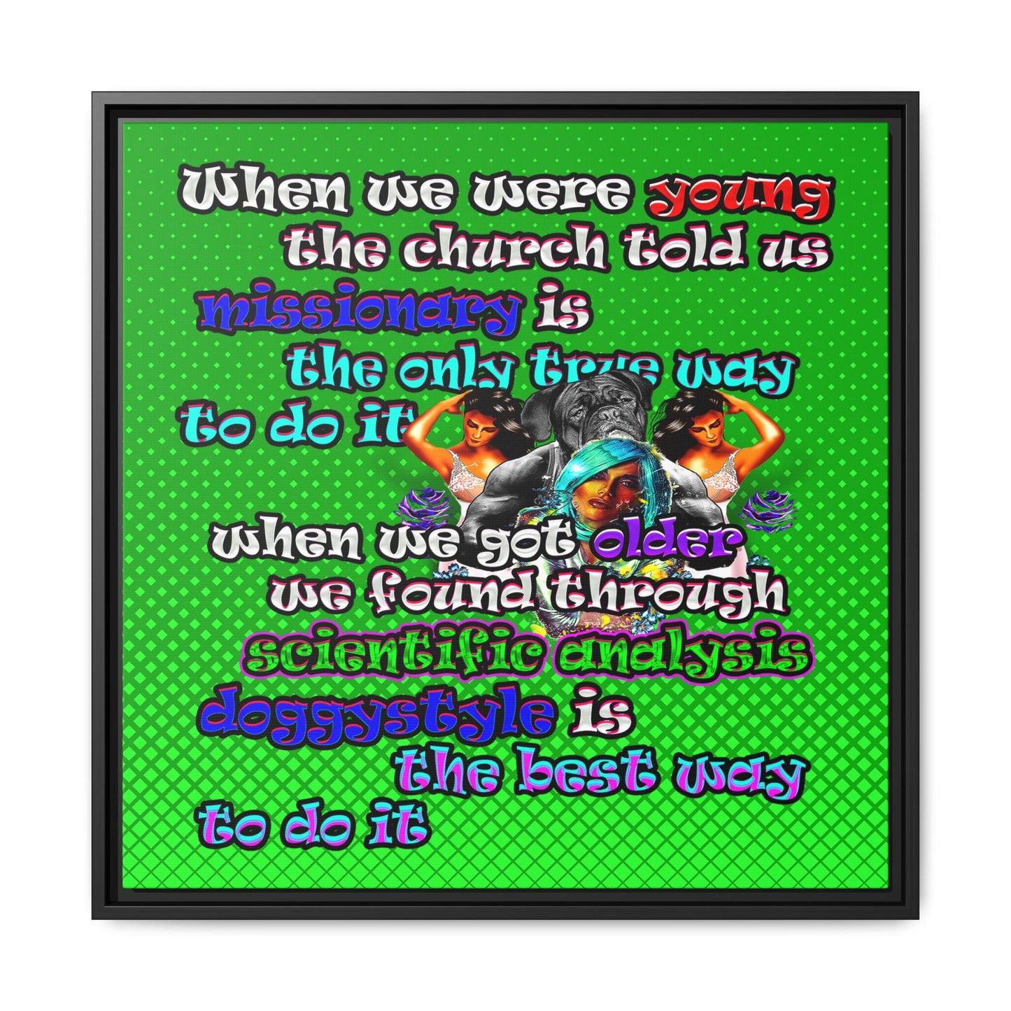 doggystyle - framed canvas art (logo green)