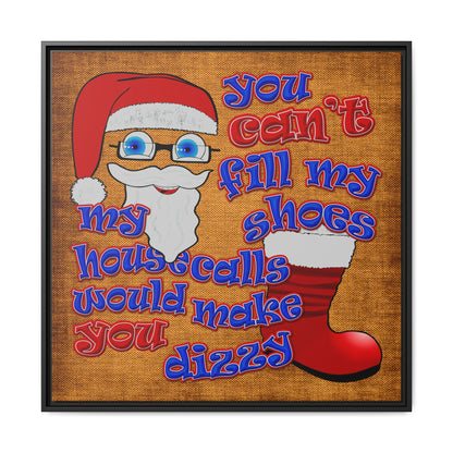 santa's shoes - framed canvas art (brown papyrus)