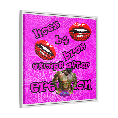 hoes b4 bros - framed canvas art (pink swirl)
