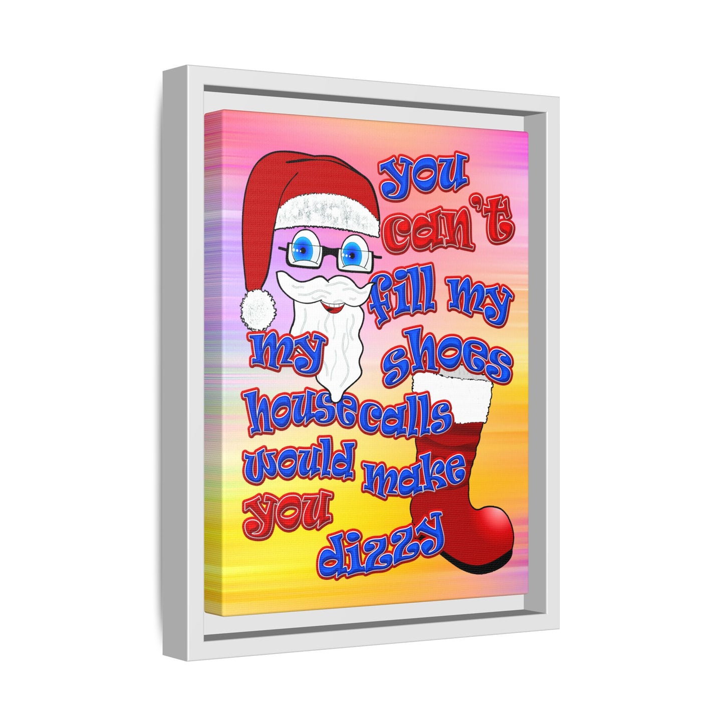 santa's shoes - framed canvas art (color blur)