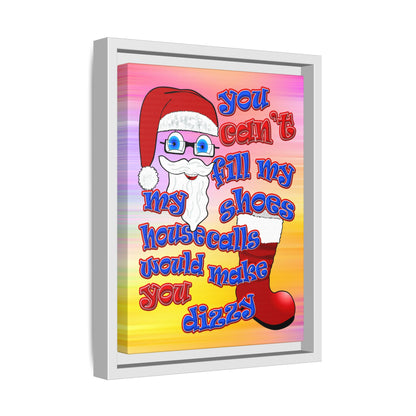 santa's shoes - framed canvas art (color blur)