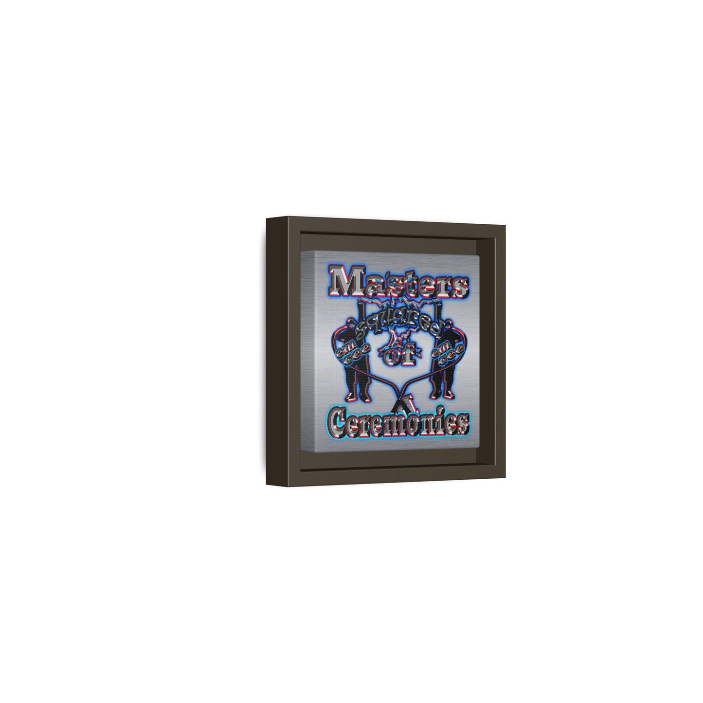 em cee squared - framed canvas art (brushed nickel)