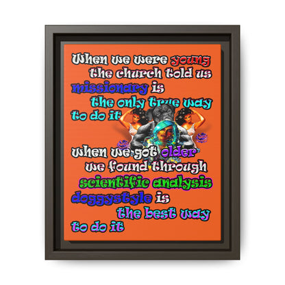 doggystyle - framed canvas art (orange)