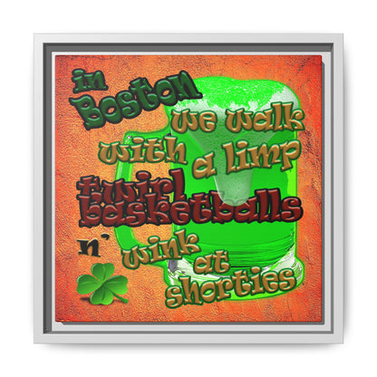 celtics logo - framed canvas art (burnt orange)