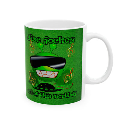 disc jockey - White Mug (green turf)