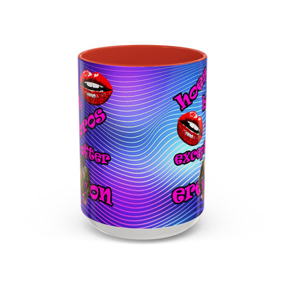 hoes b4 bros - Accent Mug (purple wave)