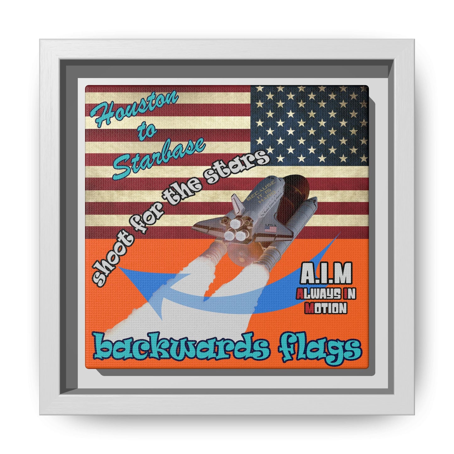 shoot for the stars - framed canvas art (orange)