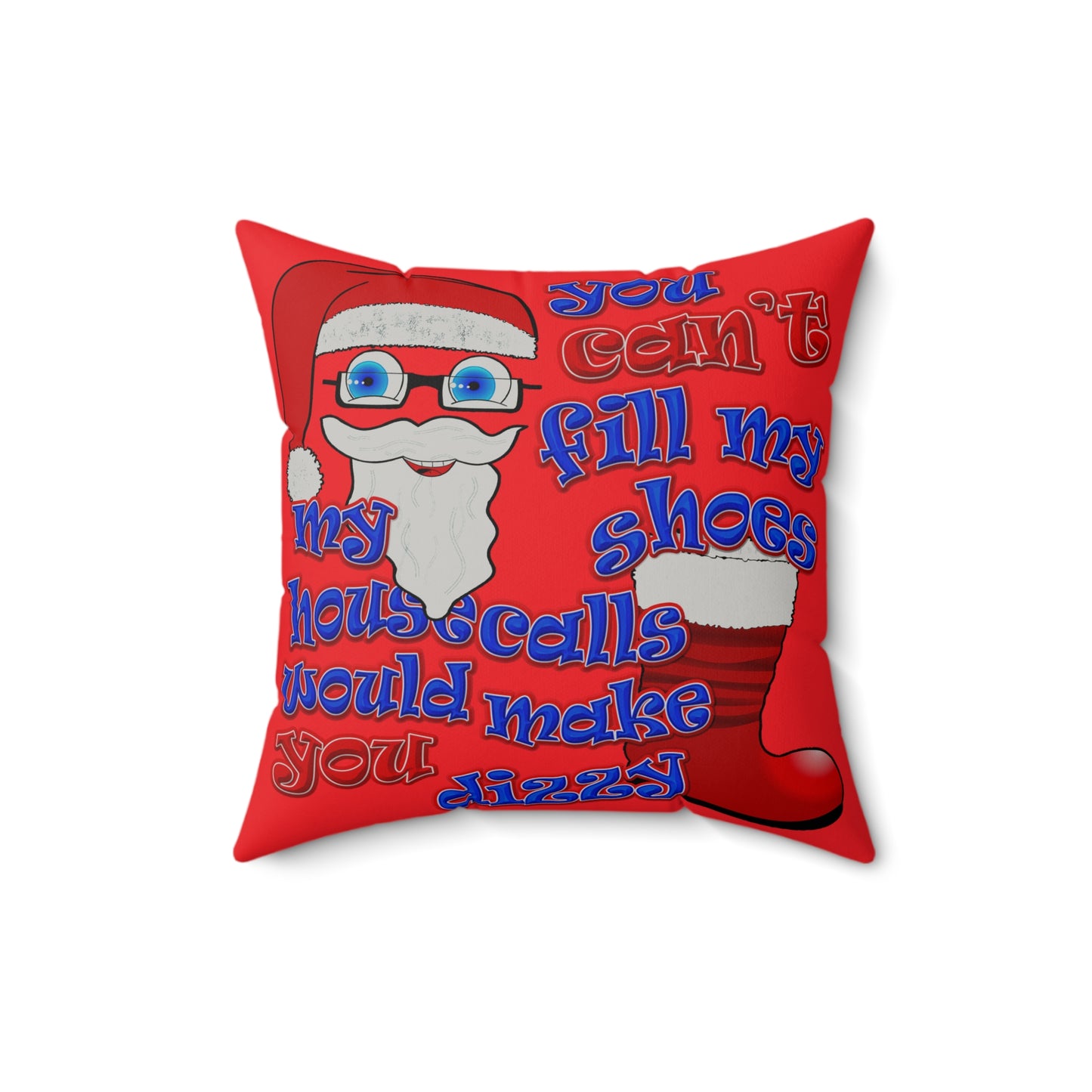santa's shoes - Faux Suede Square Pillow - (red)