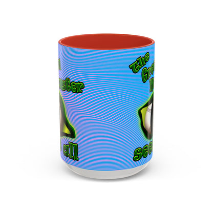 green monster - Accent Mug (light blue-purple wave)