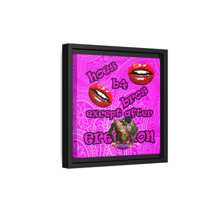 hoes b4 bros - framed canvas art (pink swirl)