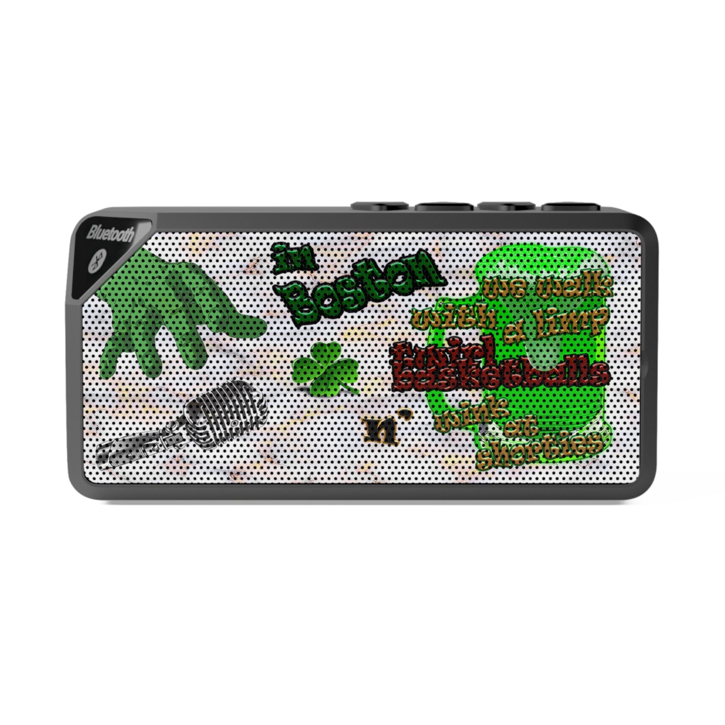 celtics logo - Jabba Bluetooth Speaker (white marble)