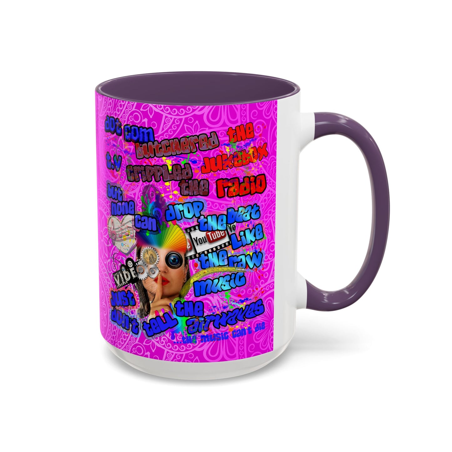drop the beat - Accent Mug (pink swirl)