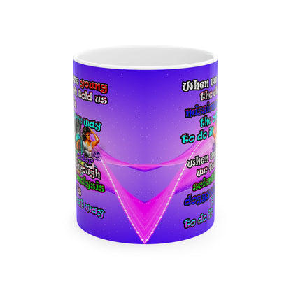doggystyle - White Mug (purple-pink wave)