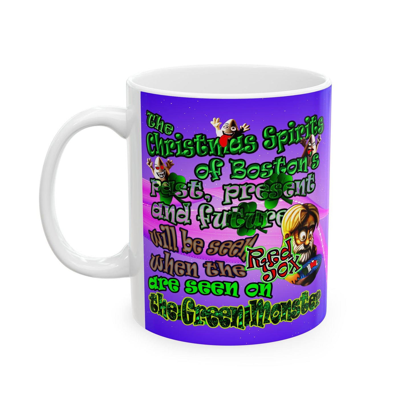 christmas spirits of boston - White Mug (purple-pink wave)