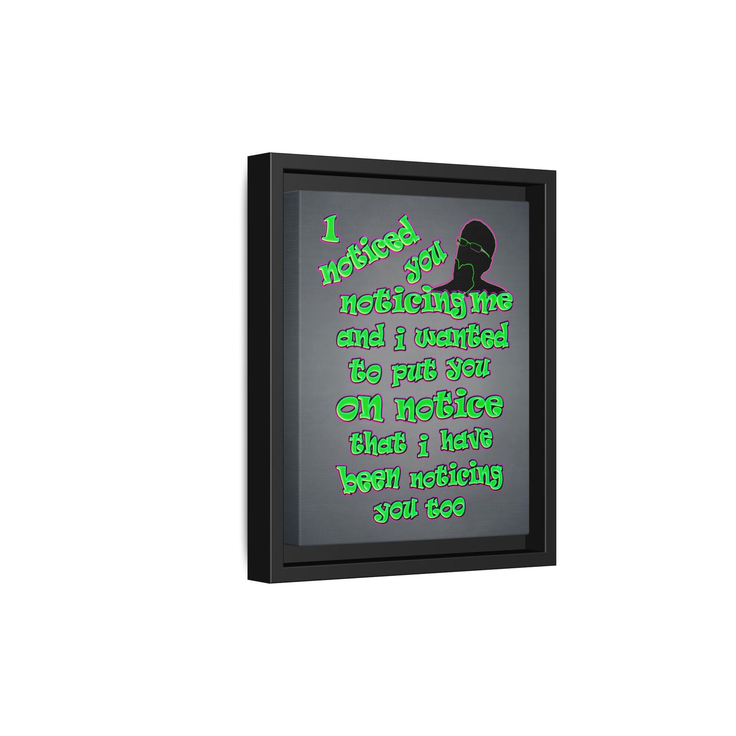 noticed you noticing - framed canvas art (grey-light grey)