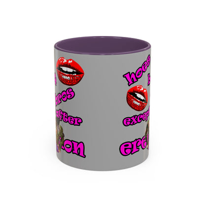hoes b4 bros - Accent Mug (light grey)