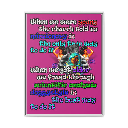 doggystyle - framed canvas art (pink)