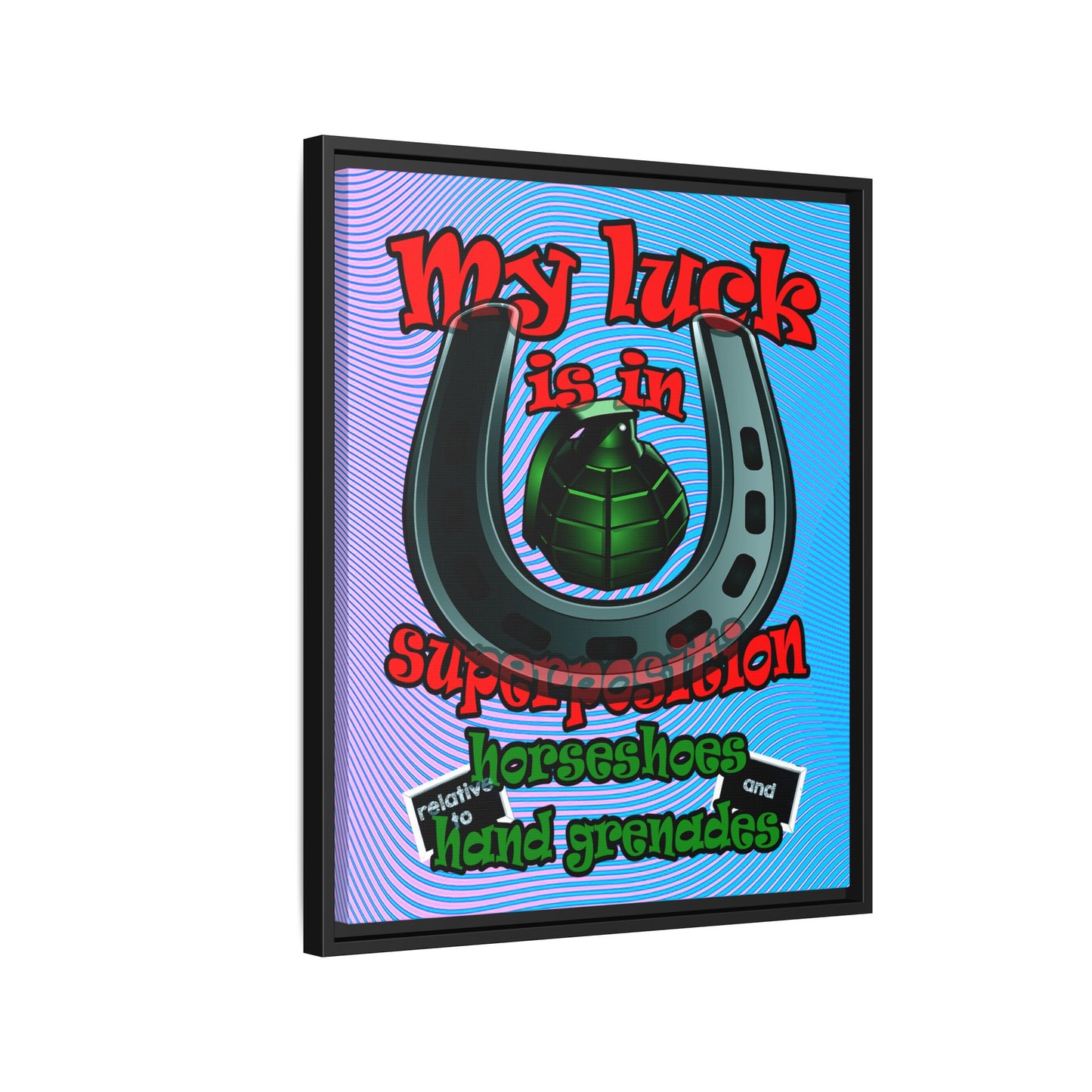 my luck - framed canvas art (light blue-purple wave)
