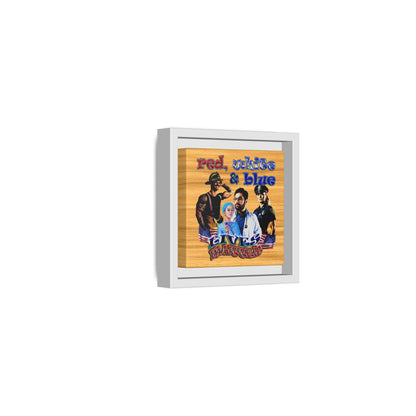 rw&b lives matter - framed canvas art (butterscotch wood finish)