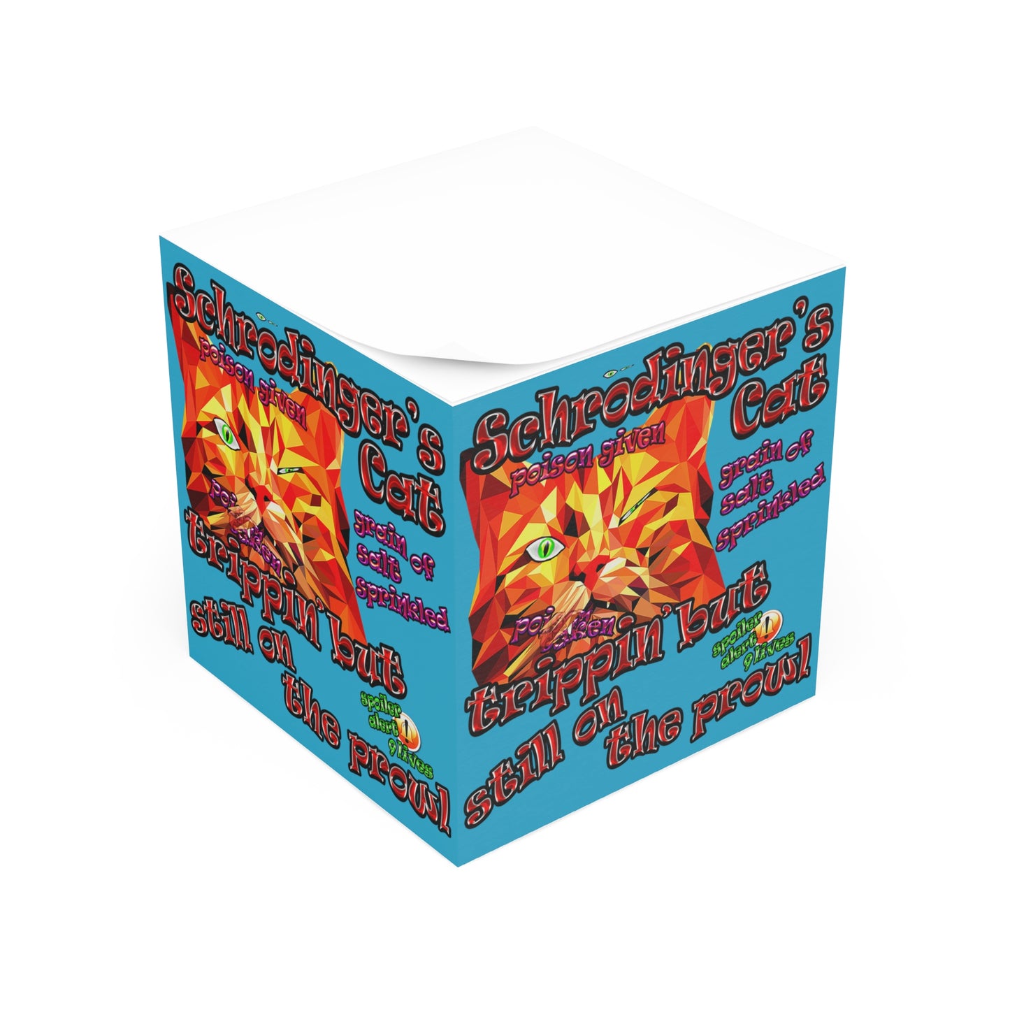 schrodinger's cat - note cube (turquoise)